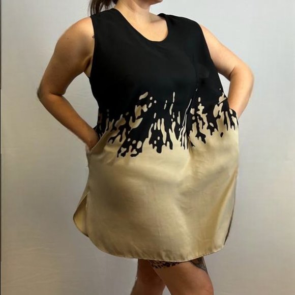 Sleeveless Beige Tunic Dress - Picture 1 of 2